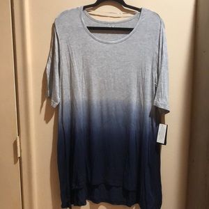 Style & Co. gray & blue ombré long shirt